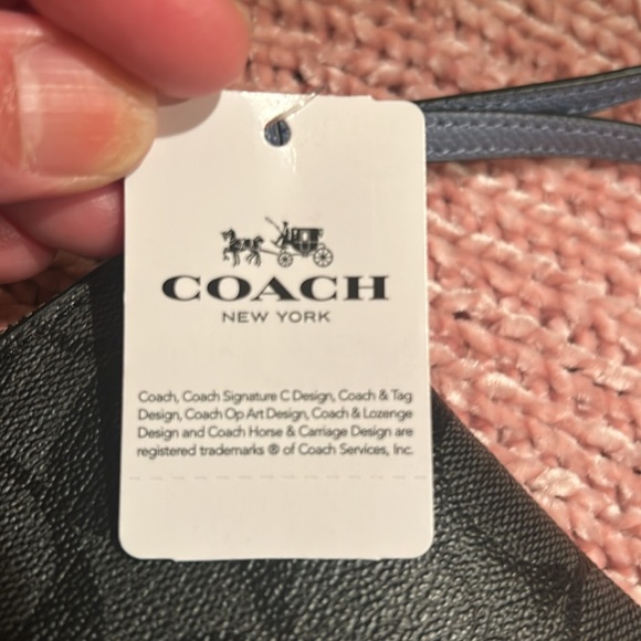 Coach wristlet wallet black smoke Metallic Navy, NWT - Picture 4 of 10